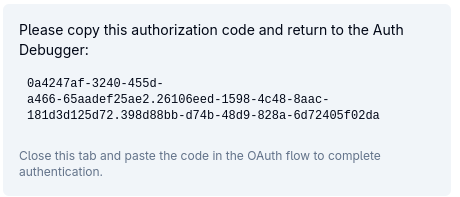 Copy Authorization Code