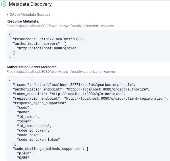 OAuth2 Metadata Discovered