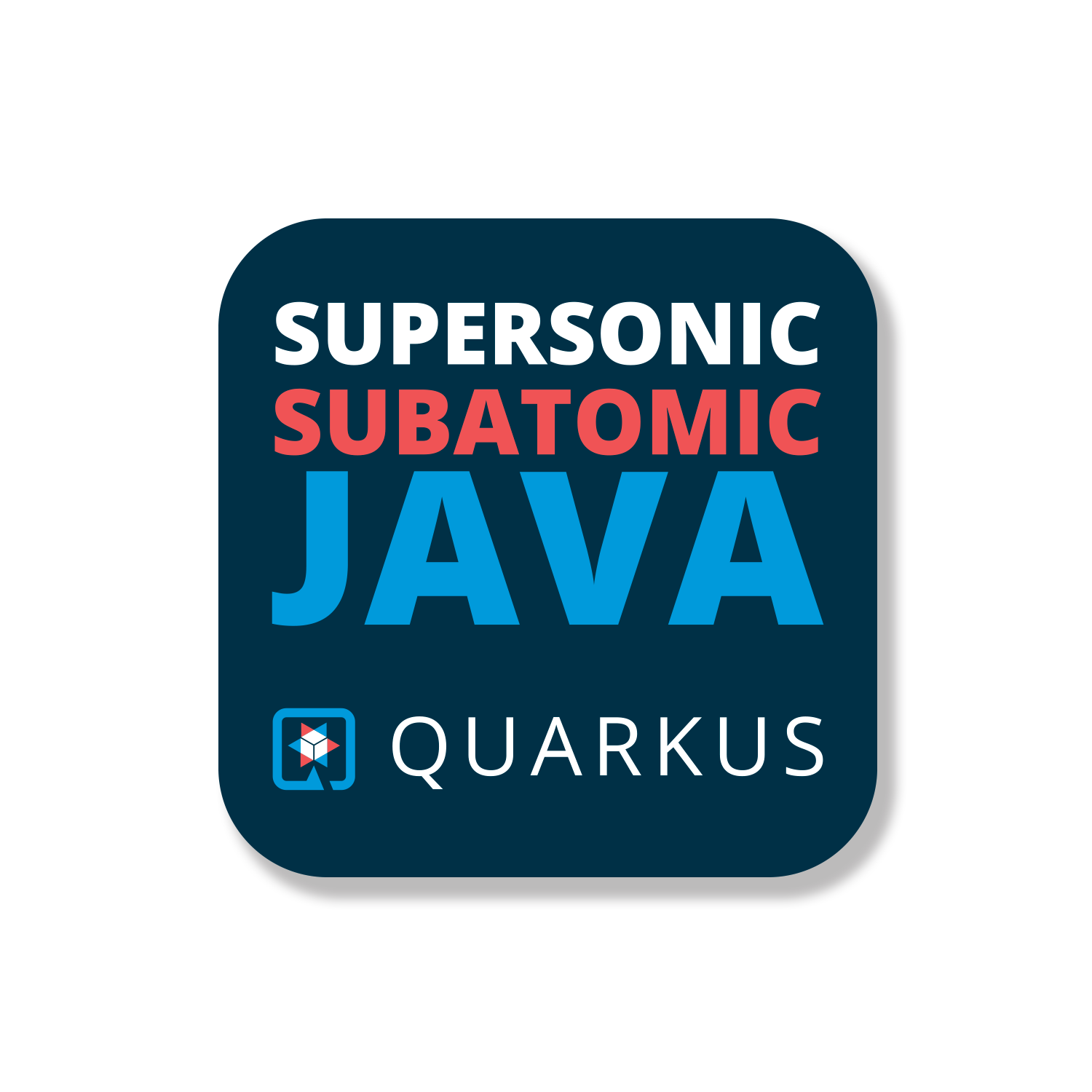 Quarkus logo with motto sticker preview