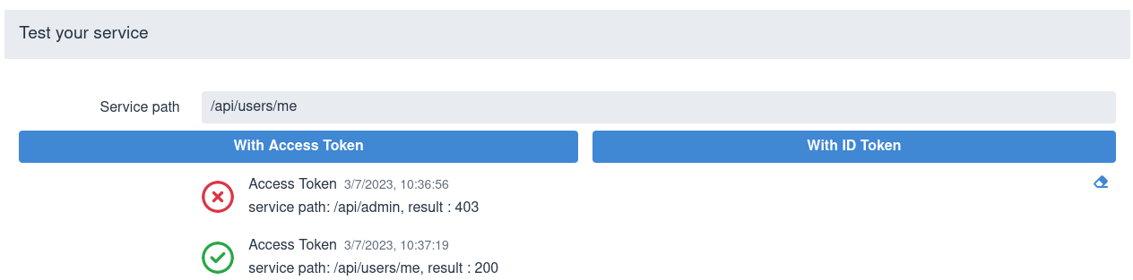 Dev UI Keycloak Test with access token